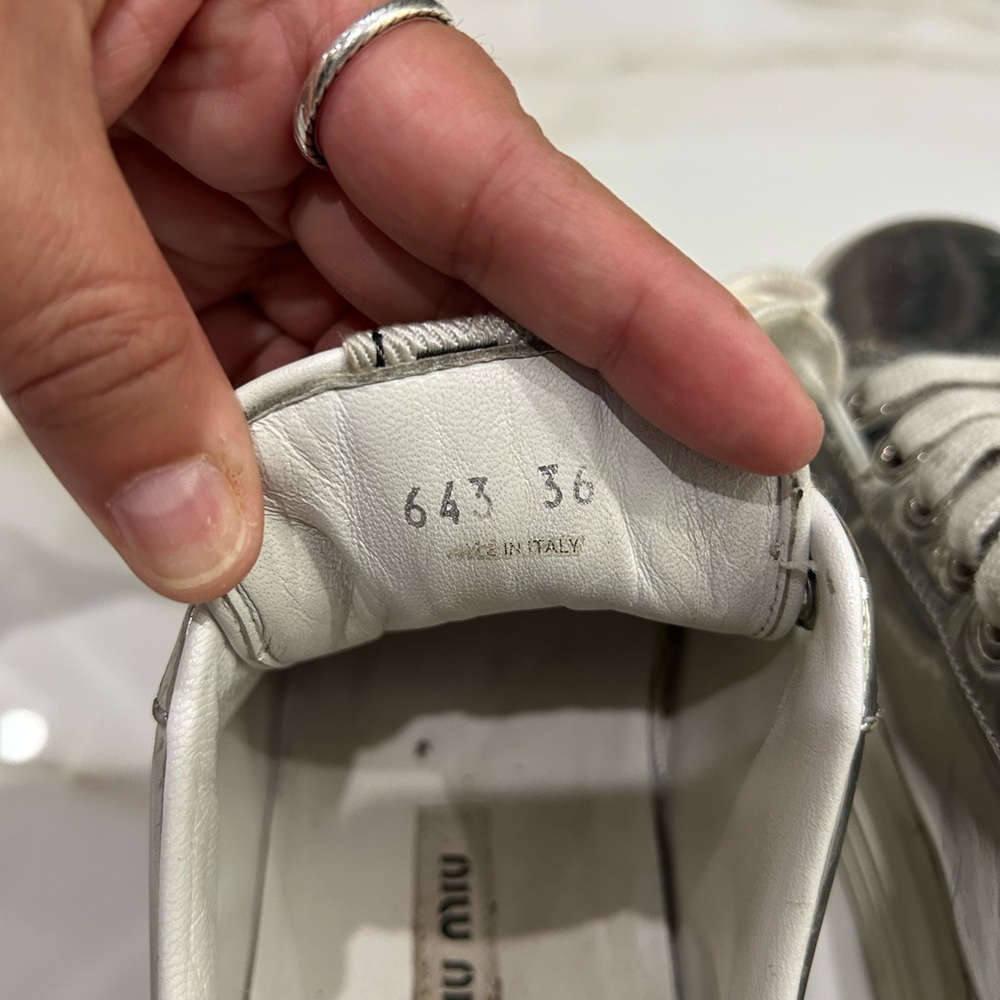 Miu Miu White Leather Sneakers